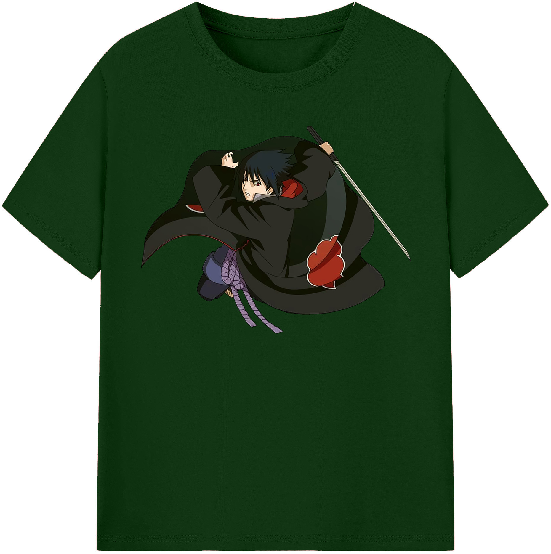 （画像用） NARUTO -ナルト- うちは サスケ Uchiha Sasuke 綿100％半袖Tシャツ（フロントプリント）